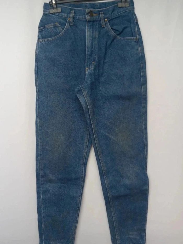 Jeans taille haute Lee vintage bleu foncé en coton