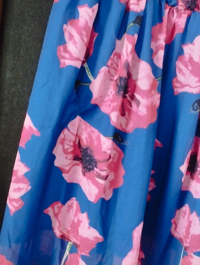Robe longue fleurie bleue et rose TU - photo numéro 9