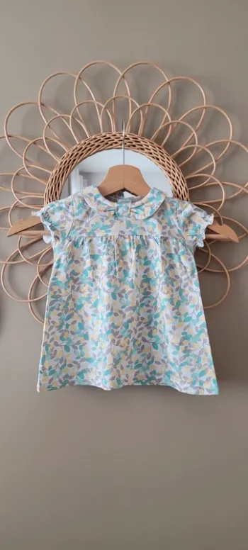 T-shirt fille col claudine 12 mois