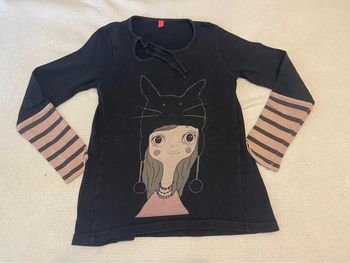 Pull noir léger - Little captain - 128 cm