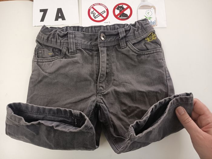 7 ans bermuda short Jeans tape à l'oeil dark grey - photo numéro 3