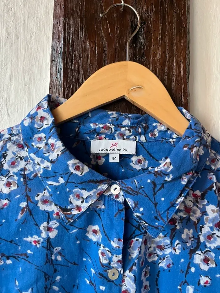 Blouse imprimé fleuri bleu Jacqueline Riu – T44 - photo numéro 4
