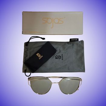 Lunettes de Soleil Polarisées UV400 Yeux de Chat Silver Femmes Sojos Neuf Avec Étiquette 