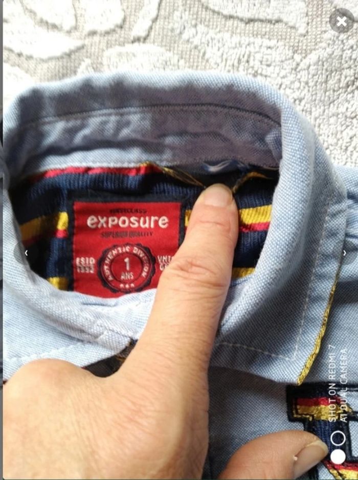 Babou chemise bleu clair 12 mois E - photo numéro 2