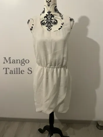 Robe fluide Mango taille 36 blanc cassé crème