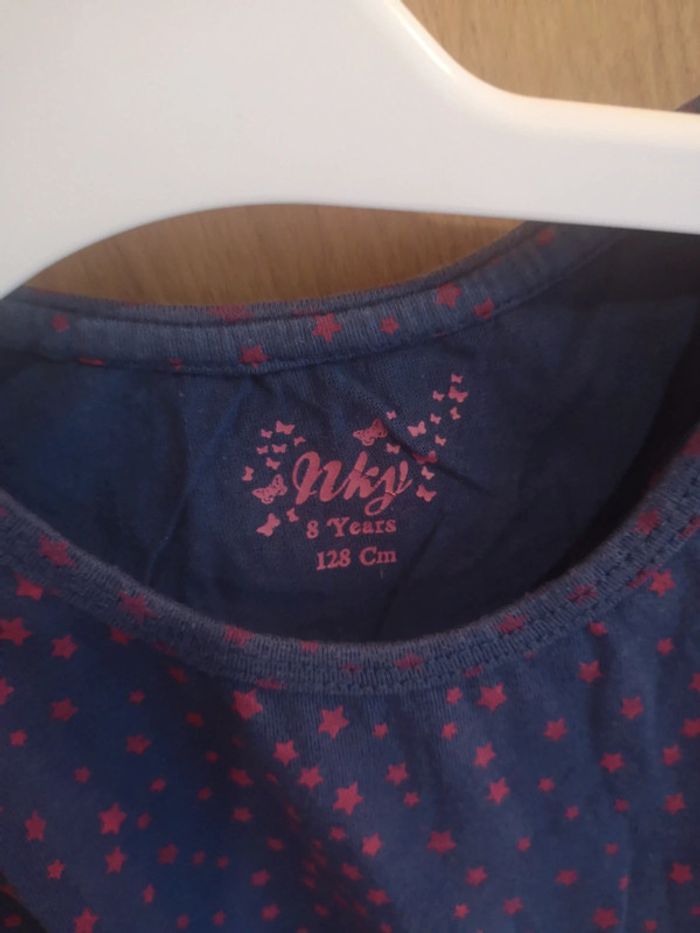 Débardeur en mauve bleu marine imprimé étoile bordeaux NKY 8 ans - photo numéro 4