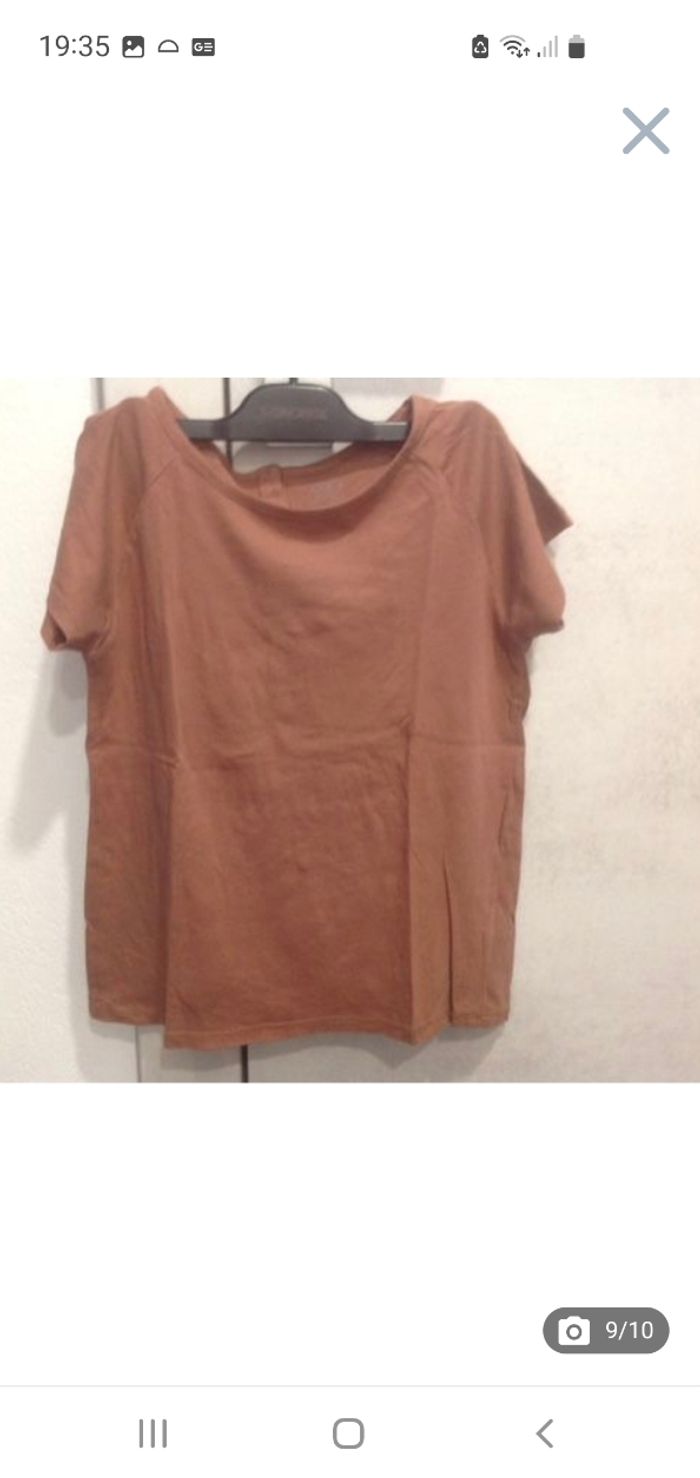 Tee-shirt manches courtes marron clair (praline) 12 ans Monoprix C.F.K - photo numéro 9