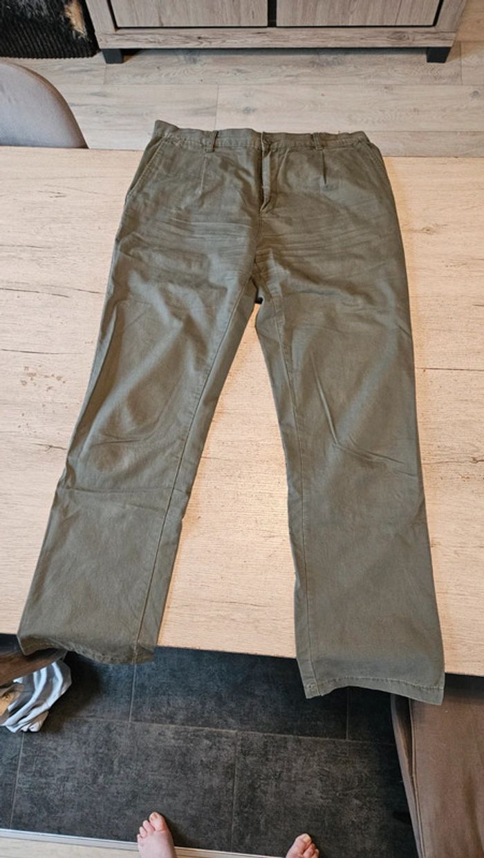 Pantalon homme kaki tirant sur le gris, Tex Man, taille 44