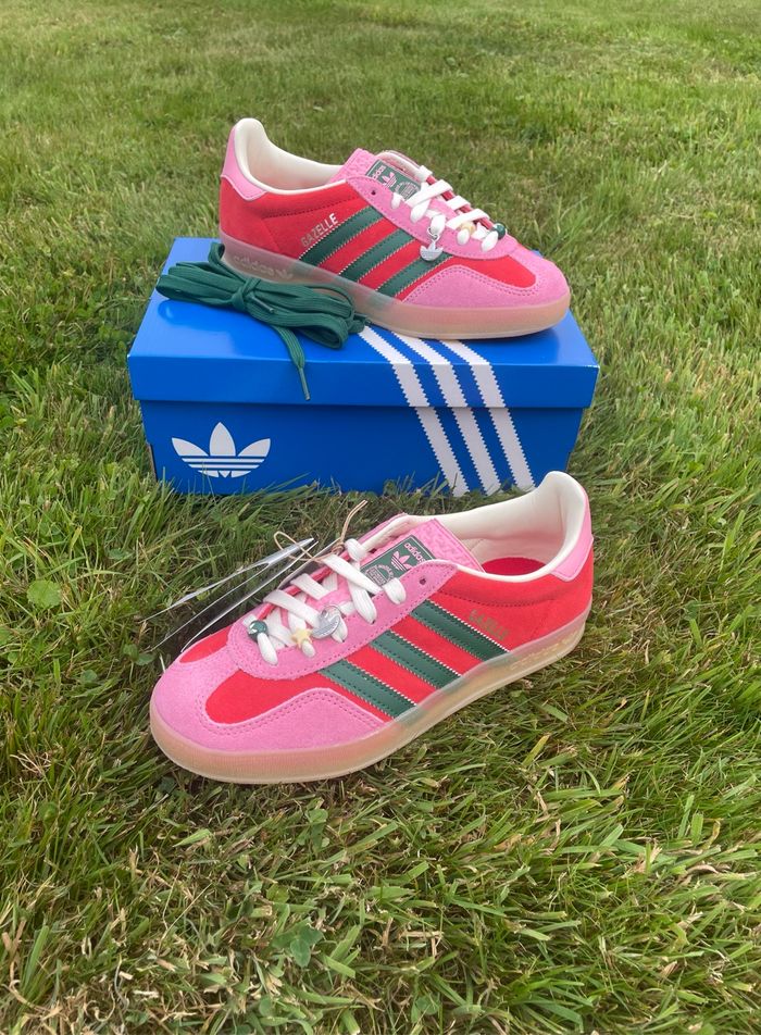 Adidas Originals Gazelle Better Scarlet Bliss Pink Dark Green - Femme 37 1/3 - photo numéro 2