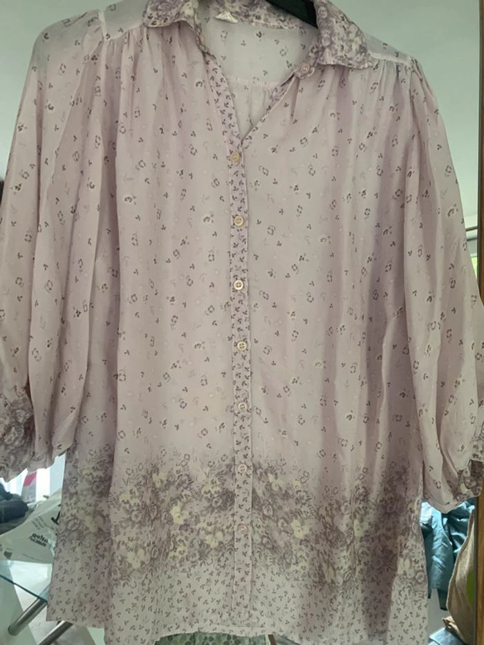 Chemise vintage transparent taille 40 manches 3/4 - photo numéro 10