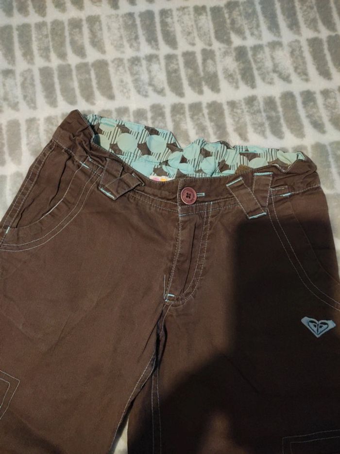 Pantalon a jambes larges marron turquoise Roxy Quiksilver 5 ans - photo numéro 4