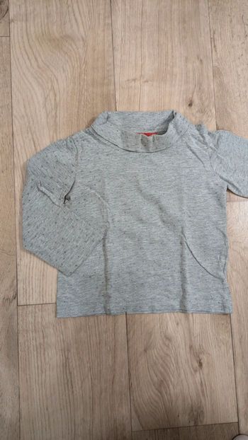 Tee-shirt manches longues gris pailleté 18 Mois