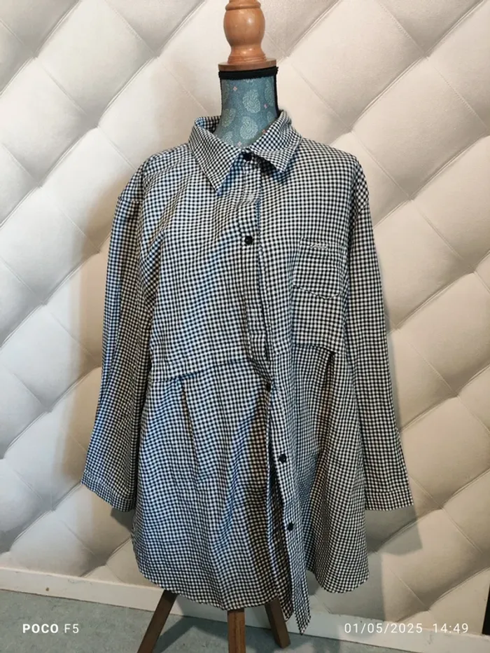 Chemise pied de poule manche longue taille 5XL 56/58 - photo numéro 3