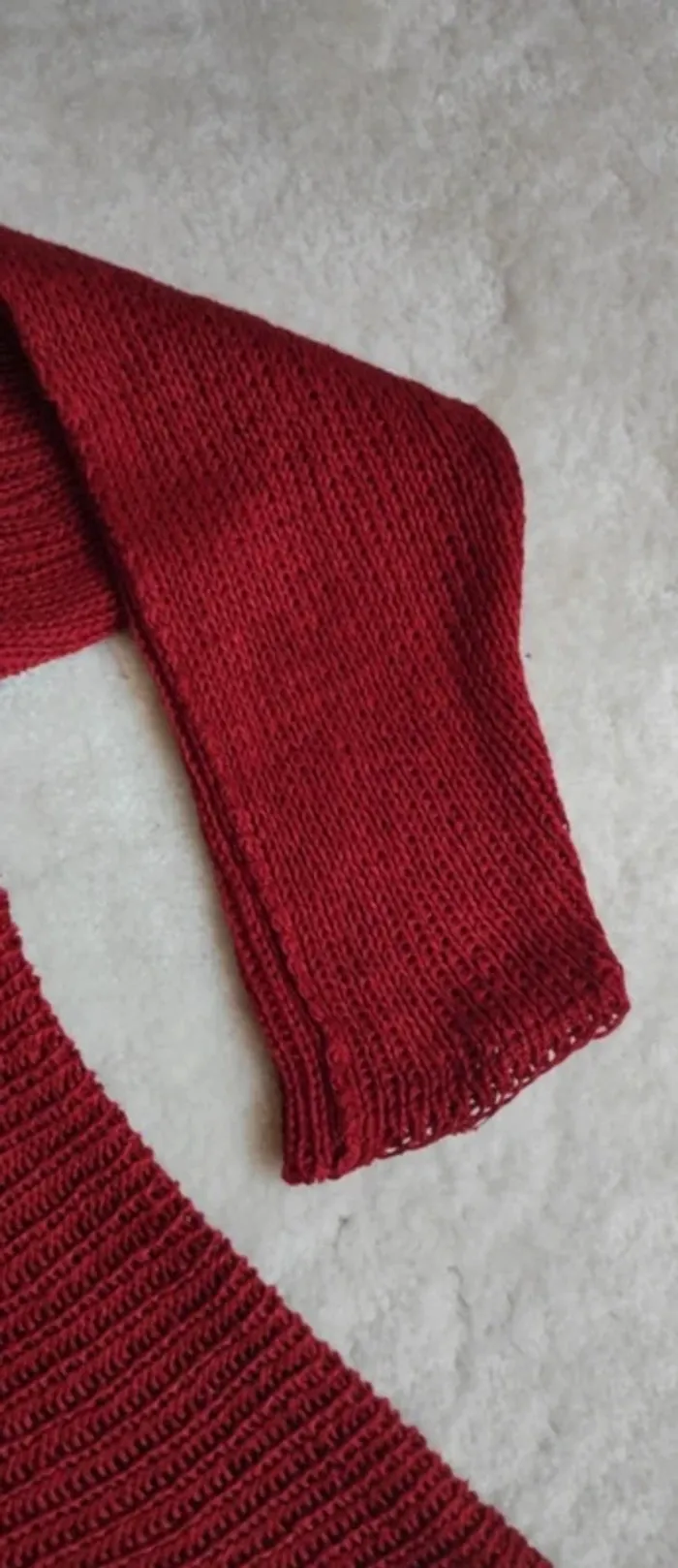 Magnifique pull Zuza Bart marque d'exception rouge terracotta 100% lin ample avec petit col - photo numéro 7