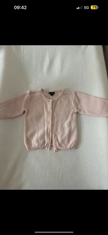 Gilet rose bébé fille taille 1mois