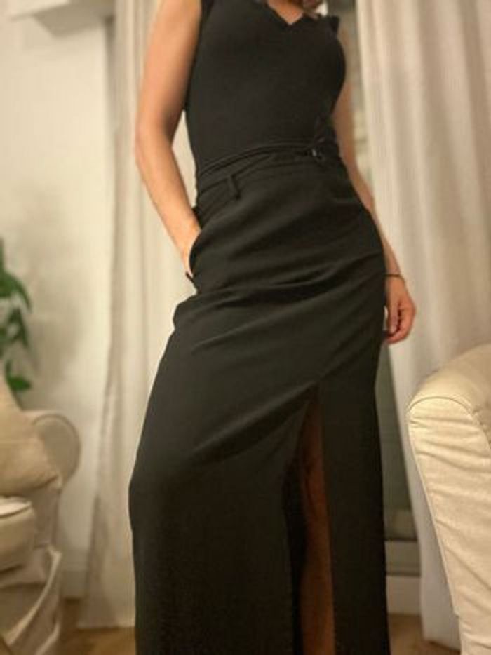Jupe longue échancré élégante noir taille L - photo numéro 2