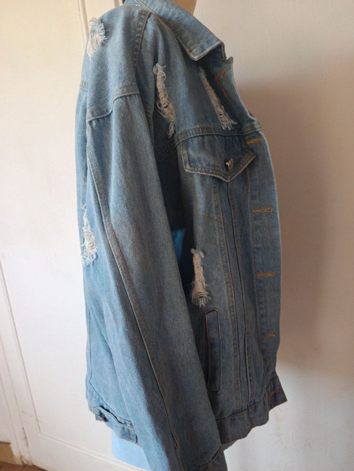 🩵veste en jean taille unique s m l oversize tendance boutique belcci - photo numéro 5