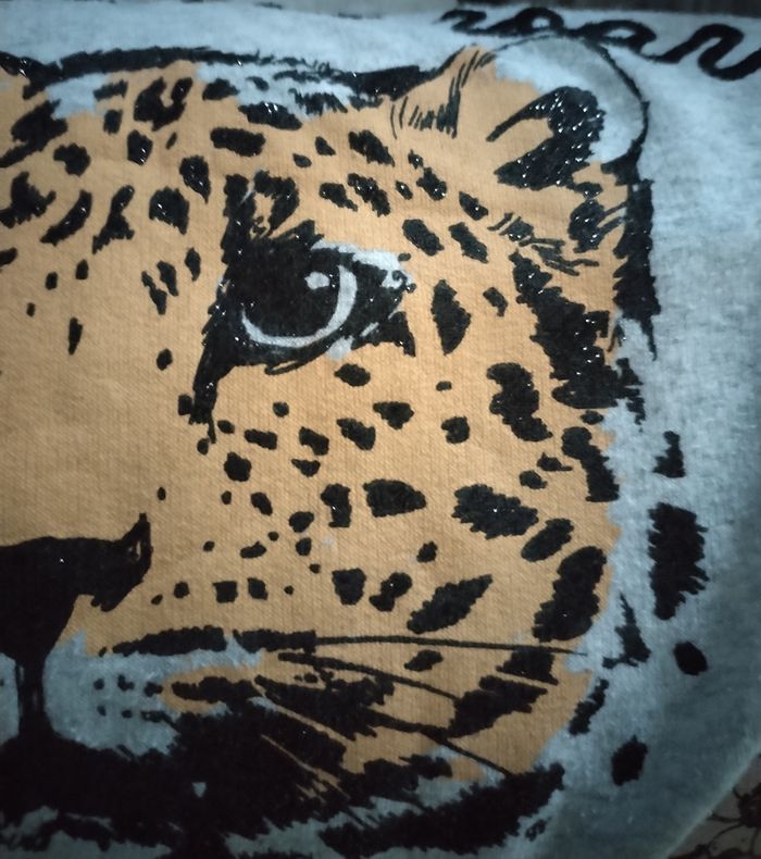 Très beau Sweat à capuche chaud motif tigre pailleté "H&M" 13/14 ans 100% coton - photo numéro 3