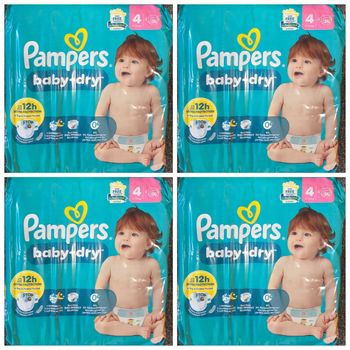 Lot de 120 Couches Pampers Baby Dry 9-14 kg Taille 4 Neuf