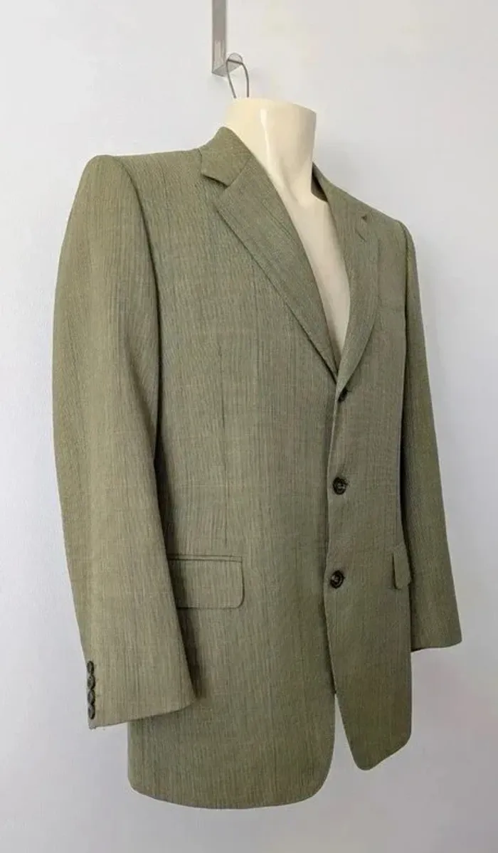 Veste à carreaux vintage - Lanvin Paris - 100% laine vierge - taille M - photo numéro 2