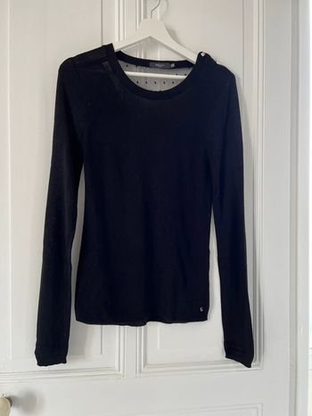 Pull dos transparent XS noir Deeluxe women