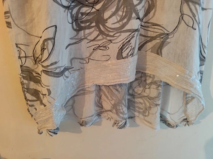 Blouse blanche à motifs fleurs géométrique taille unique - photo numéro 5
