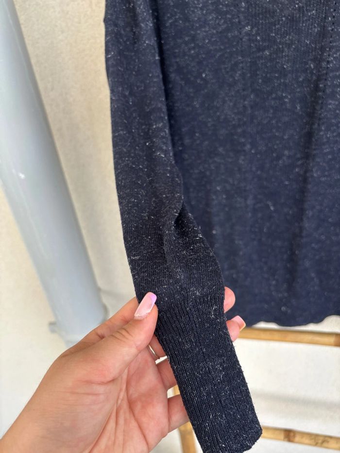 Pull bleu marine à paillettes - photo numéro 4