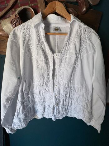 Magnifique sur chemise ou Petit blouson léger La Cotonnière T4 blanche