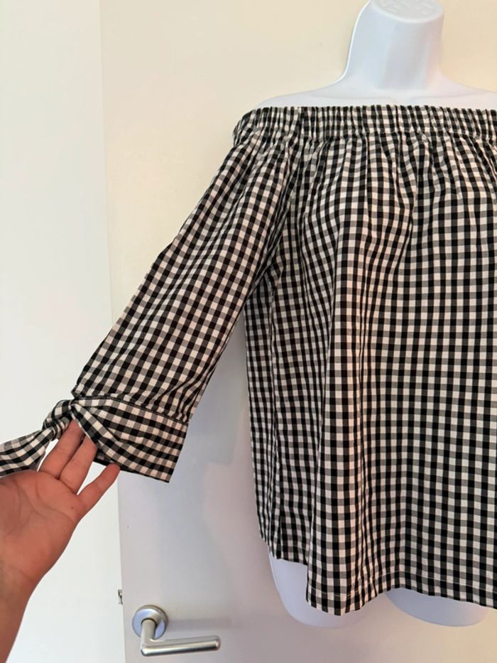 Blouse épaules dénudées Vichy Promod - photo numéro 3