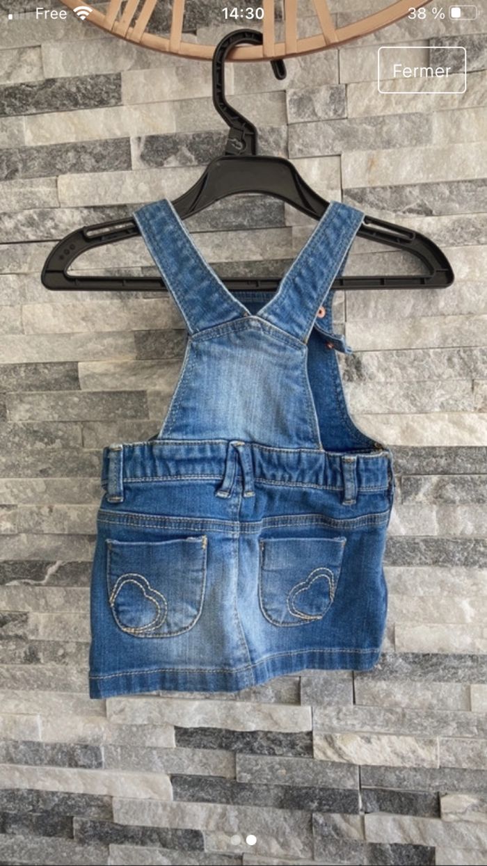 Robe salopette en jeans 9 mois - photo numéro 2
