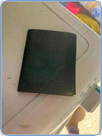 Porte carte vintage en cuir vert