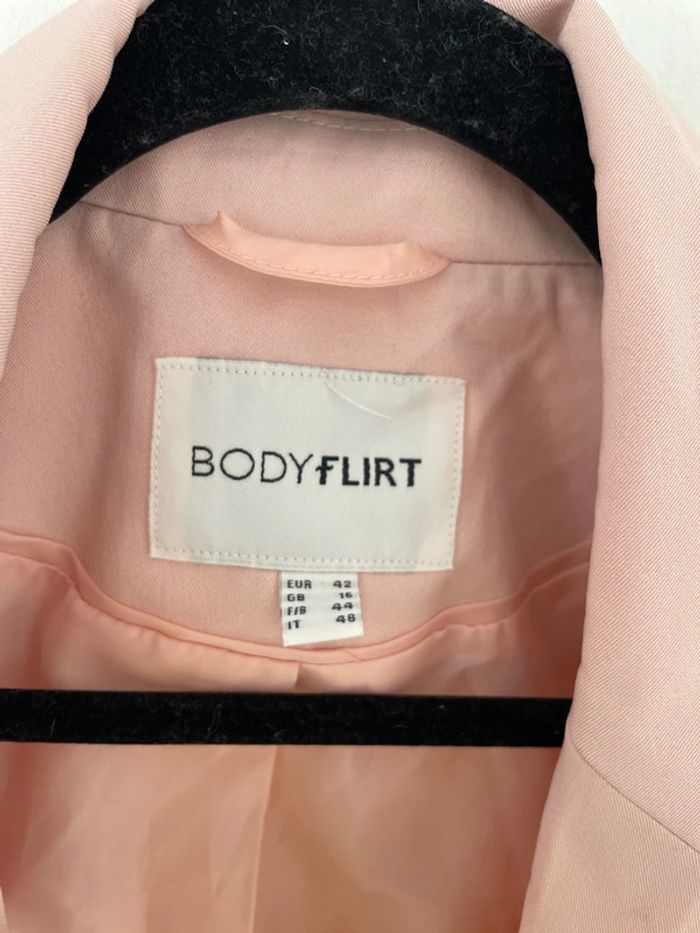 Veste blazer façon smoking rose pour femme - photo numéro 2