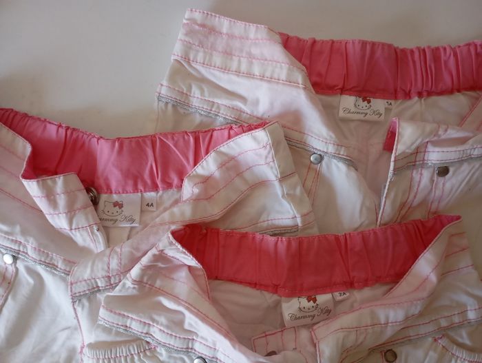 3  shorts  blancs  Charmy Kitty. Telles différentes ; 2 4 et 5 ans . État neuf - photo numéro 4