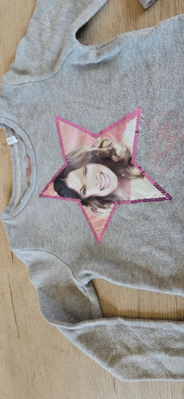 Pull à manches longues, léger, gris brillant, Disney, Violetta, 6/8 ans - photo numéro 3