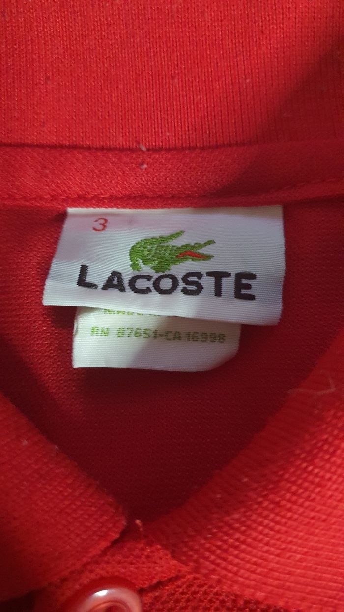 Polo/Tee-shirt rouge - Lacoste - photo numéro 6