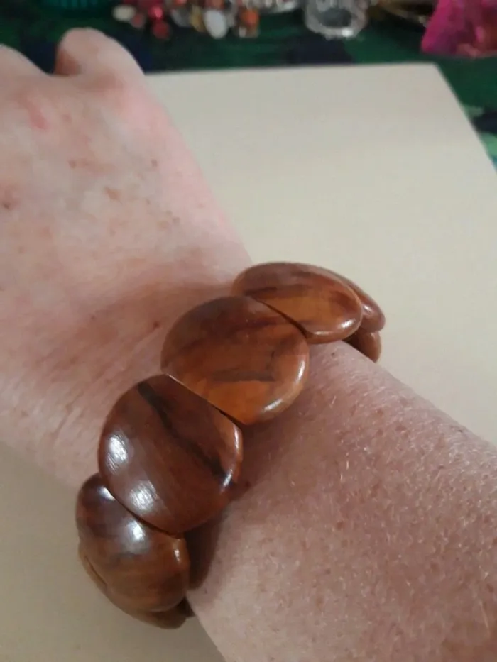 Bracelet fantaisie imitation bois - photo numéro 3