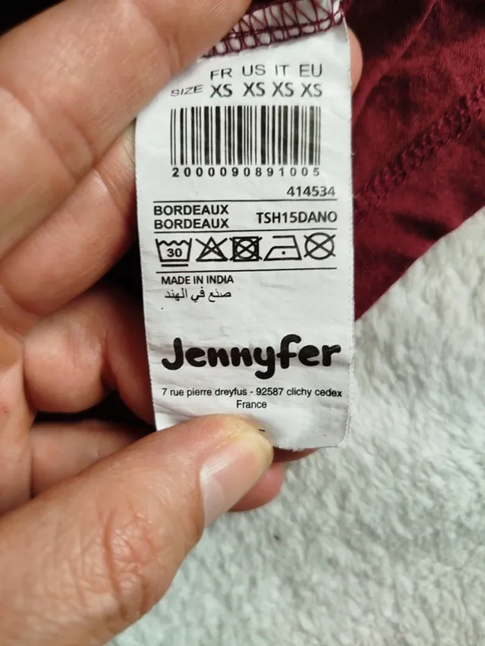 T-shirt Jennyfer bordeaux taille XS - photo numéro 4