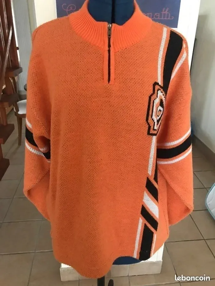 Pull ski snowboard rétro vintage taille 3 orange années 80/90