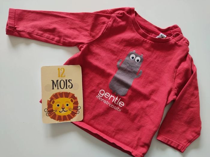 Tee-shirt manches longues, taille 12 mois