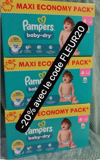 Tois carton de couches pampers taille 4 normale 