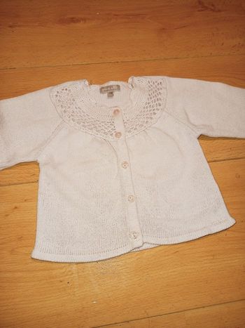 Grain de blé cardigan rose 12 mois/74cm