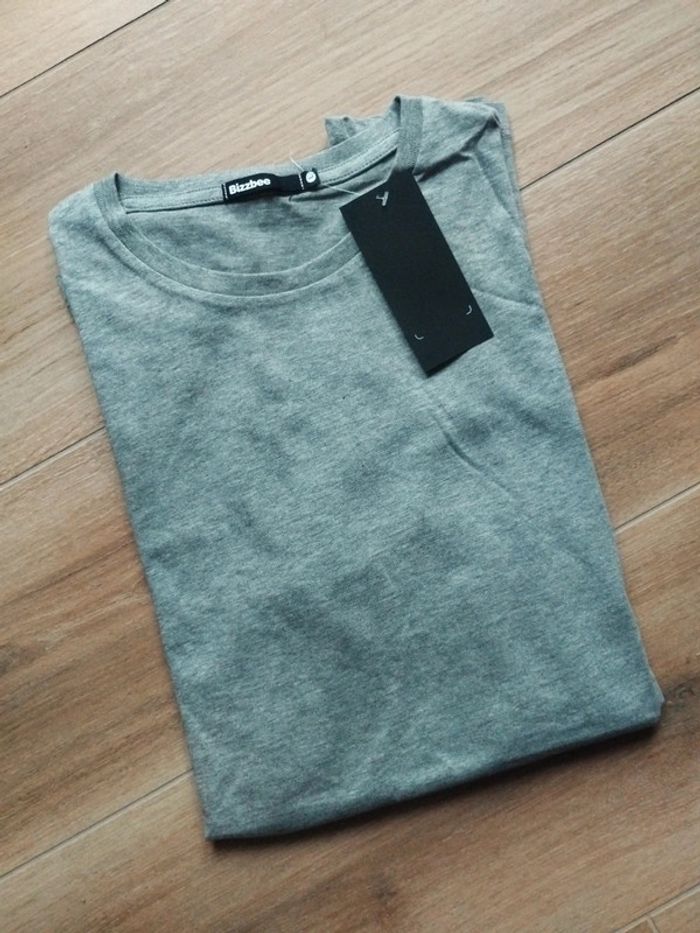 T-shirt chiné gris homme taille L Bizzbee neuf