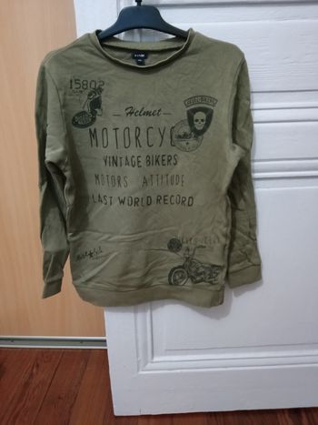 Sweat Kiabi kaki et noir