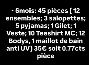 Lot 6mois 45 pièces