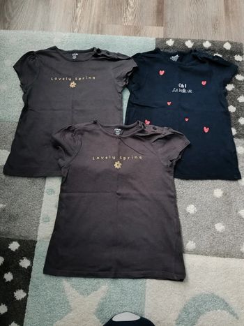 3 t-shirts fille 36 mois Kiabi