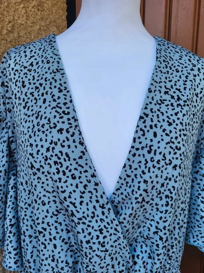 Robe léopard volant bleu gris noir shein taille 50 - photo numéro 4