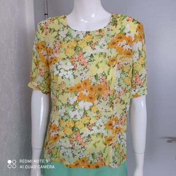 Blouse à fleurs jaune orange t36/38