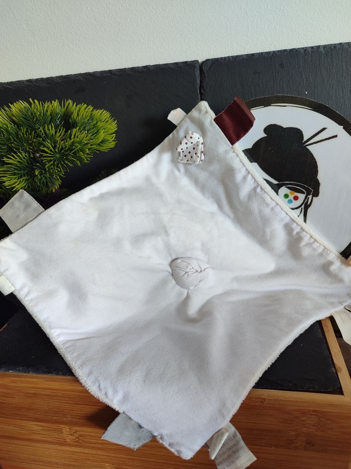 doudou vache noukie's gris blanc robe jupe fleur rouge pois carré plat Lolita - photo numéro 2