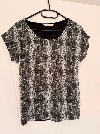 Tee-shirt kaki à sequins – Taille M – Camaïeu