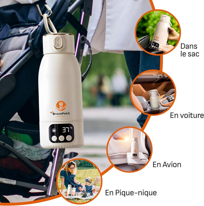 NEUF - Lot Chauffe Biberon Nomade BravePetit + Accessoires (Boîte doseuse / Brosse) - photo numéro 8